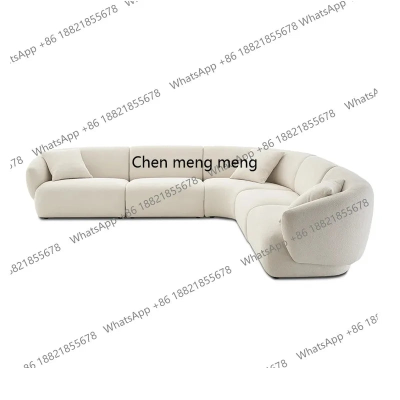 Italian light luxury cream style fabric sofa small apartment living room corner sofa new apartment