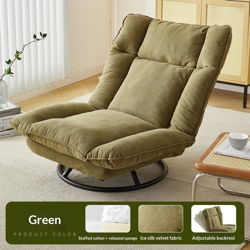 Sofa 360 Degree Swivel Lounge Chair Adjustable Back Fabric Single Seat Small Apartment Living Room Balcony Lazy Armchair