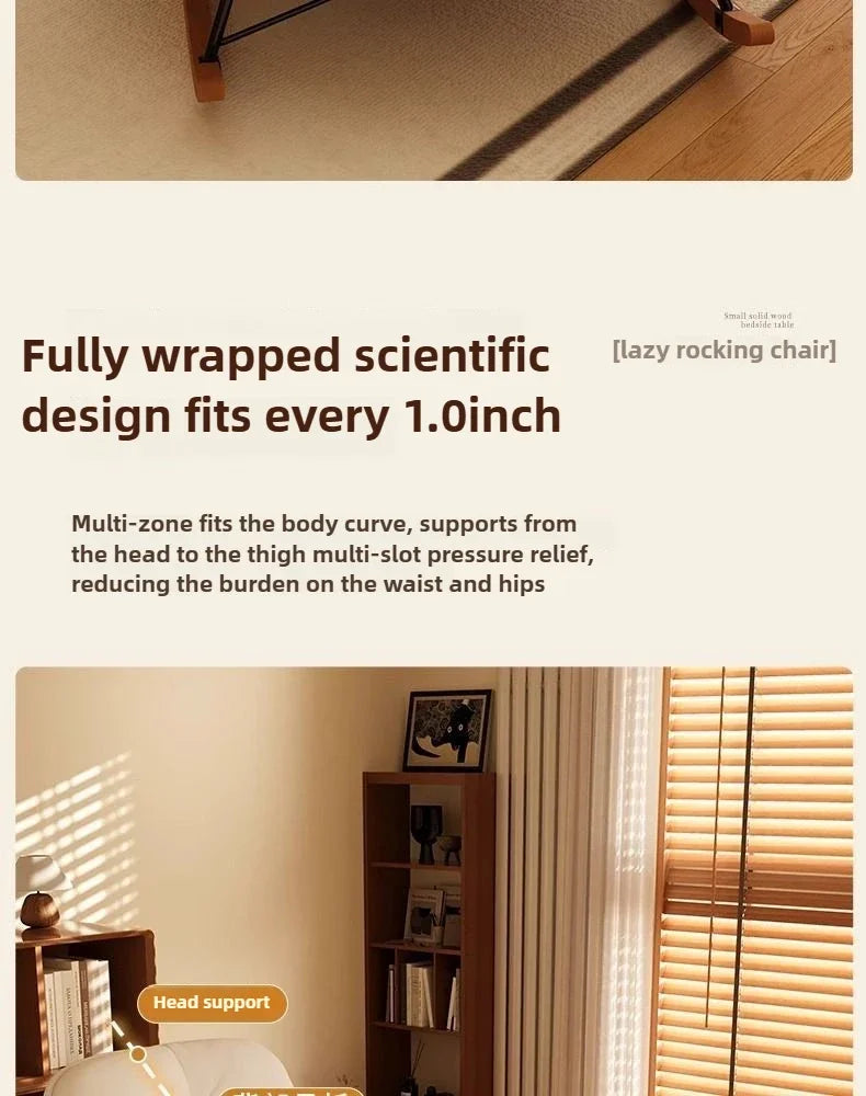 Chair Rocking Chair Lazy Lounge Chair Sofa Single Comfortable Lounge Chairs Living Room Bedroom Household Indoor Leisure Chairs