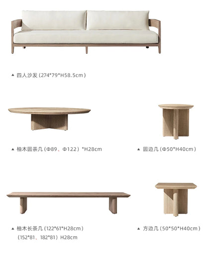 Italian Style Simplicity Waterproof and Sunscreen Garden Sofas Teak Modern Garden Sofas Designer Outdoor Furniture Divano HBOS