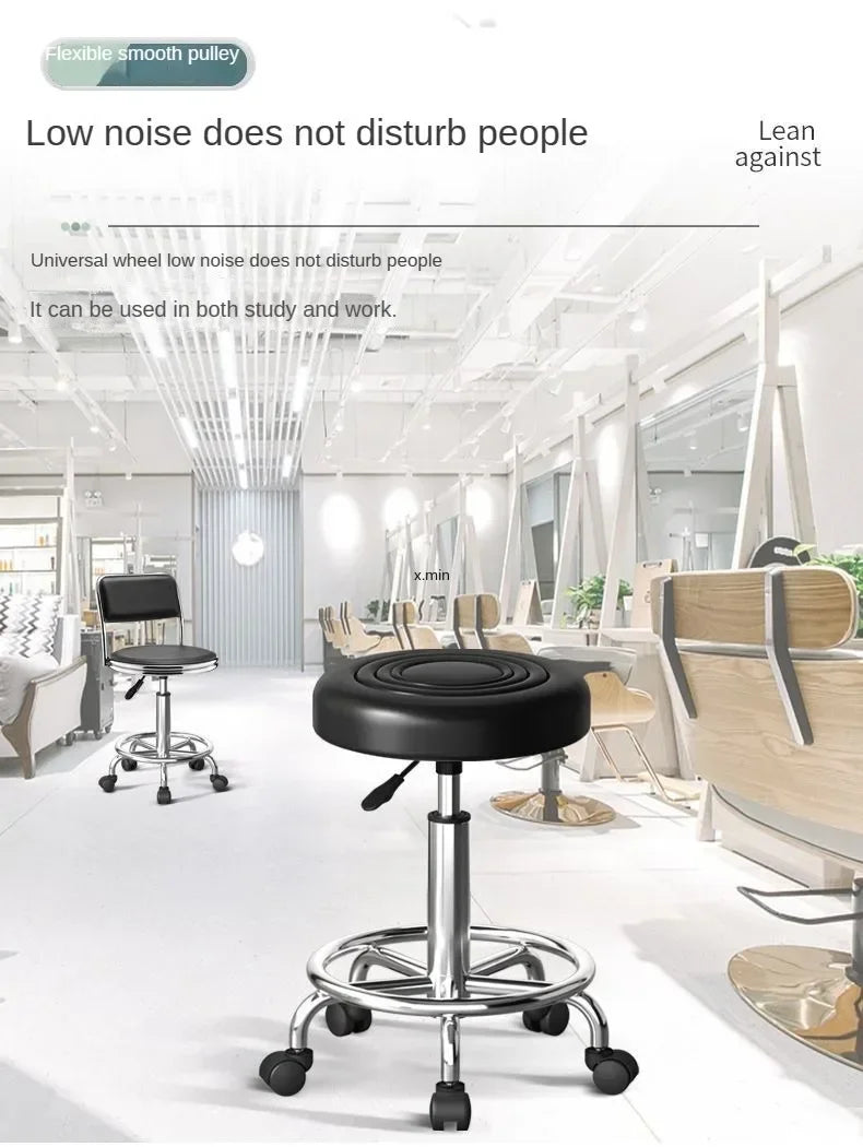 Beauty Stool,Hair Salon,Rotating Lift,Hair Salon Chair,Pulley,Nail Art, Hair Cutting, Round Stool, Exclusively for Beauty Salons