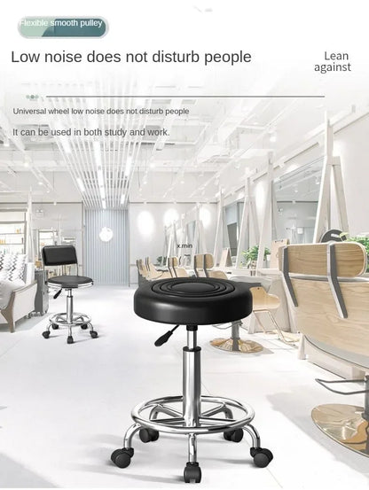 Beauty Stool,Hair Salon,Rotating Lift,Hair Salon Chair,Pulley,Nail Art, Hair Cutting, Round Stool, Exclusively for Beauty Salons