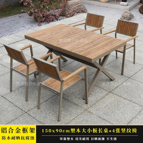 Courtyard table and chair outdoor balcony waterproof and sunscreen garden outdoor leisure table and chair combination