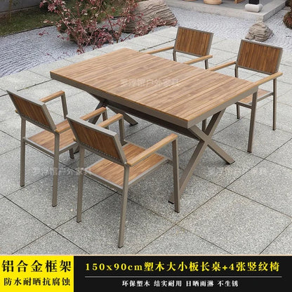 Courtyard table and chair outdoor balcony waterproof and sunscreen garden outdoor leisure table and chair combination