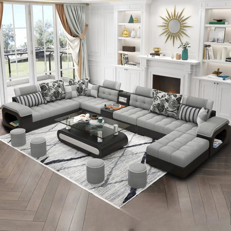 Luxury Minimalist Sofa Multifonction Sectional Storage Massage Sofa Modern Living Room Muebles Para El Hogar Home Furniture