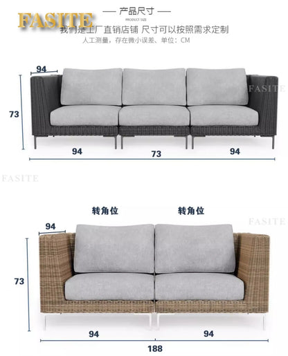 Outdoor rattan sofa outdoor rattan garden homestay sofa furniture