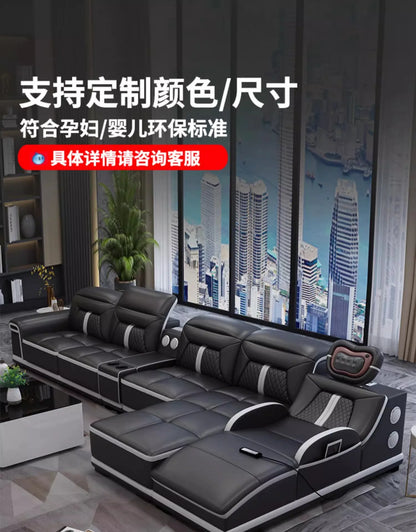 Multifunction Modern Sofas Genuine Leather Minimalist Electric Apartment Living Room Sofas Massage Comfortable Muebles Furniture