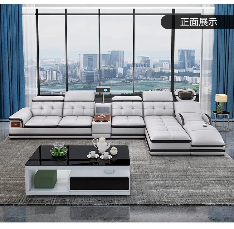 Modern Minimalist Sofa Electric Massage Chiar Floor Multifunctional Corner Sofa Lounges Relaxing Living Room Couch Furniture