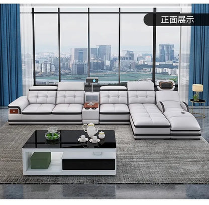 Modern Minimalist Sofa Electric Massage Chiar Floor Multifunctional Corner Sofa Lounges Relaxing Living Room Couch Furniture