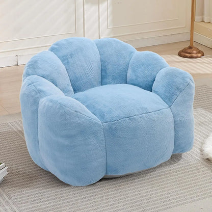 Bean Bag Chair for Adults, Floral Shaped Bean Bag Single Sofa, Ultra Soft Faux Fur Floor Sofa, Oversize Reading, Customized