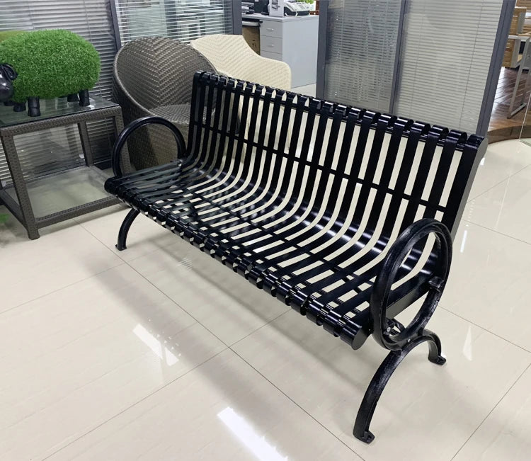 Steel Thermoplastic Coated Metal Resting Bench Outdoor Furniture Outdoor Bench