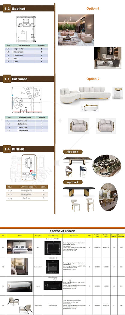 Apartment Hotel Custom Furniture Sofa Home Full Complete Modern Luxury Living Furniture Set