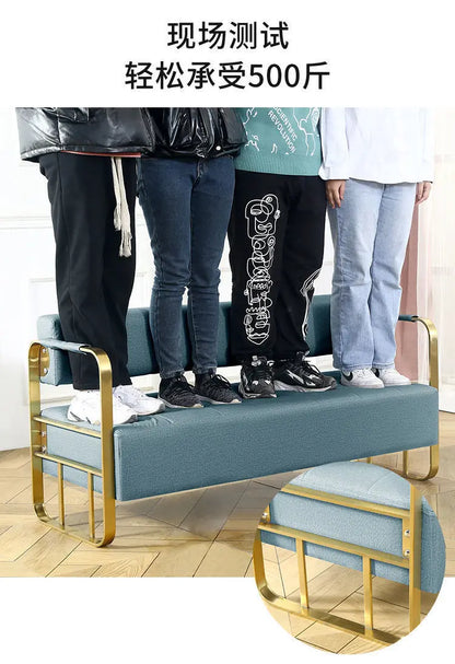 Furniture Barber Shop Sofa Waiting Salon Special Chair Hair Salon Rest Area Stainless Steel Sofa Chair