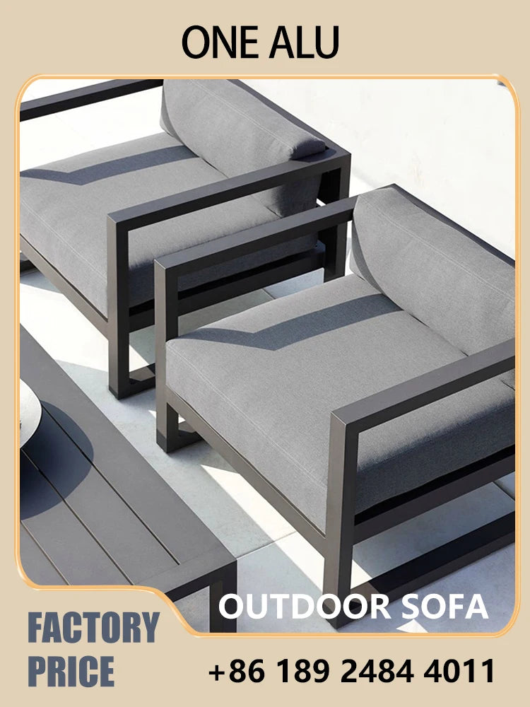Aluminum Outdoor Lounge Chair - Weather-Resistant Woven Fabric and Rustproof Frame for Balcony and Garden