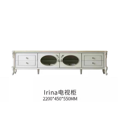 French light luxury living room large apartment first layer cowhide European solid wood carving flower three sofa combination