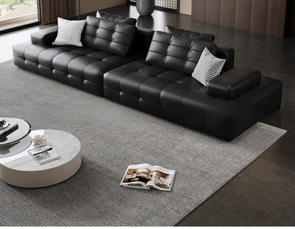 Italian minimalist first-layer cowhide sofa villa living room large apartment high-end all-leather Lawrence sofa