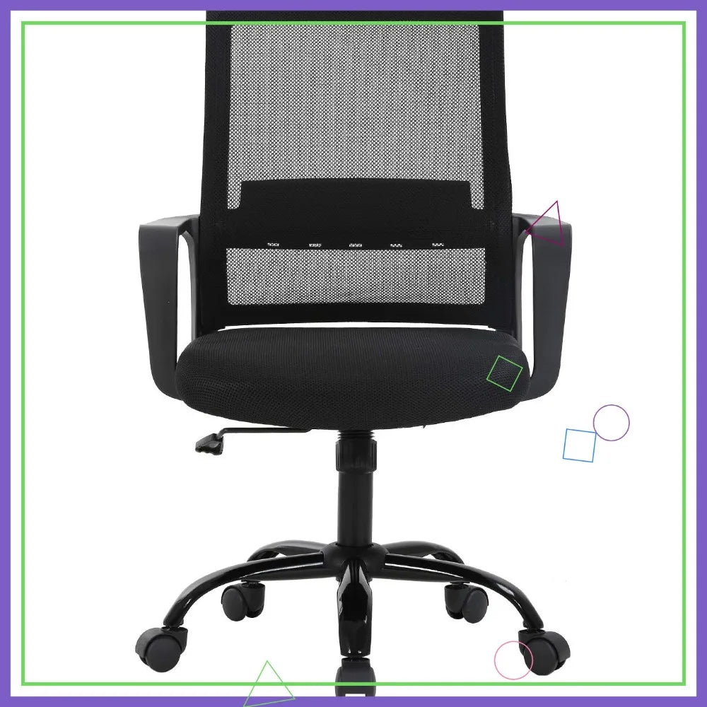 Ergonomic Office Chair with Lumbar Support, Adjustable Height, Breathable Mesh Back, and Smooth Rolling Casters