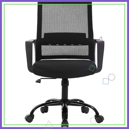 Ergonomic Office Chair with Lumbar Support, Adjustable Height, Breathable Mesh Back, and Smooth Rolling Casters
