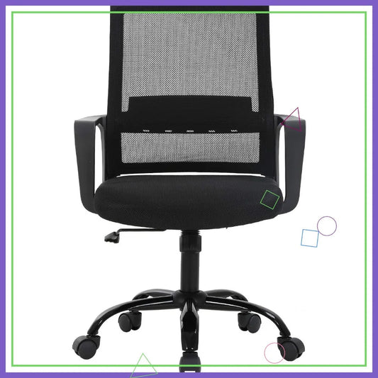 Ergonomic Office Chair with Lumbar Support, Adjustable Height, Breathable Mesh Back, and Smooth Rolling Casters