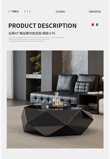 VV Italian minimalist gold diamond coffee table designer high-end small apartment hotel KTV special-shaped light luxury living r