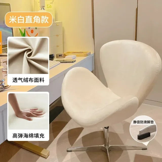 New Computer Chair, Home Bedroom Girls Makeup Chair, Comfortable Sedentary Dressing Table Stool, Sherpa Lift Swivel Chair