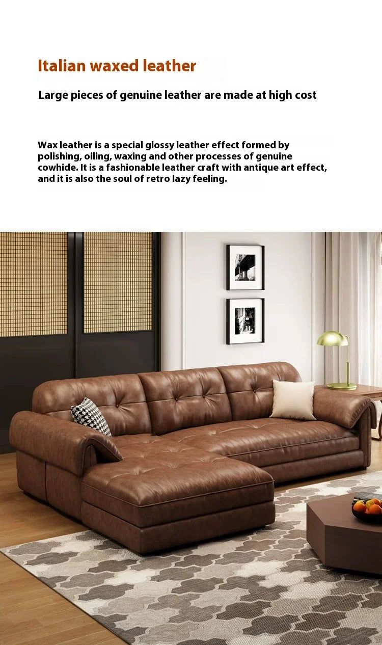 Minimalist Brown Sleep Sofa Faux Leather Designer Loveseat Lazy Sofa Couch Cloud Divano Da Soggiorno Living Room Furniture
