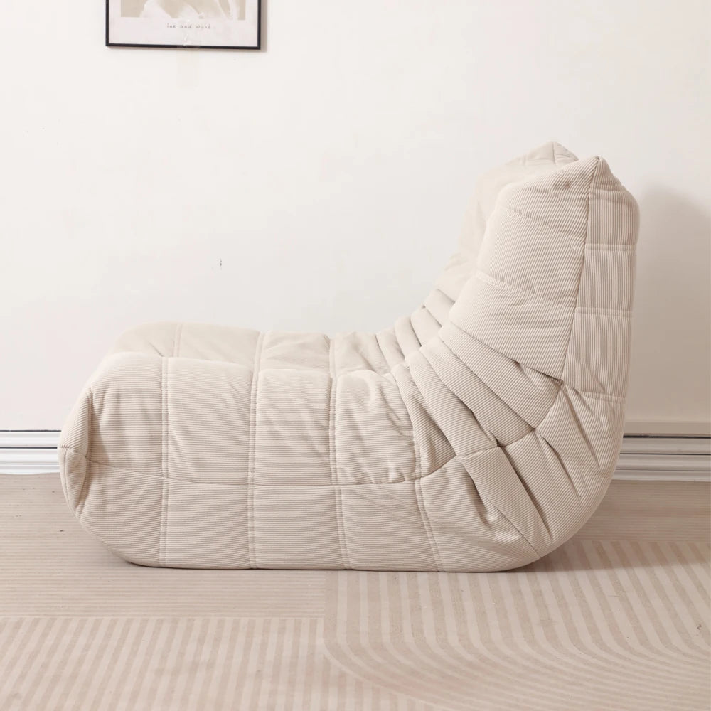 Lazy Sofa, Caterpillar Sofa | Classic Grey Sponge-Filled, Living Room Ready, No Electricity Needed