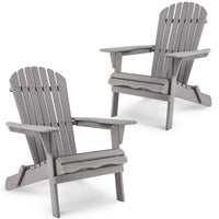 Wood Lounge Patio Chair for Garden Outdoor Wooden Folding Adirondack Chair Set of 2 Solid Cedar Wood Lounge Patio Chair for Gard