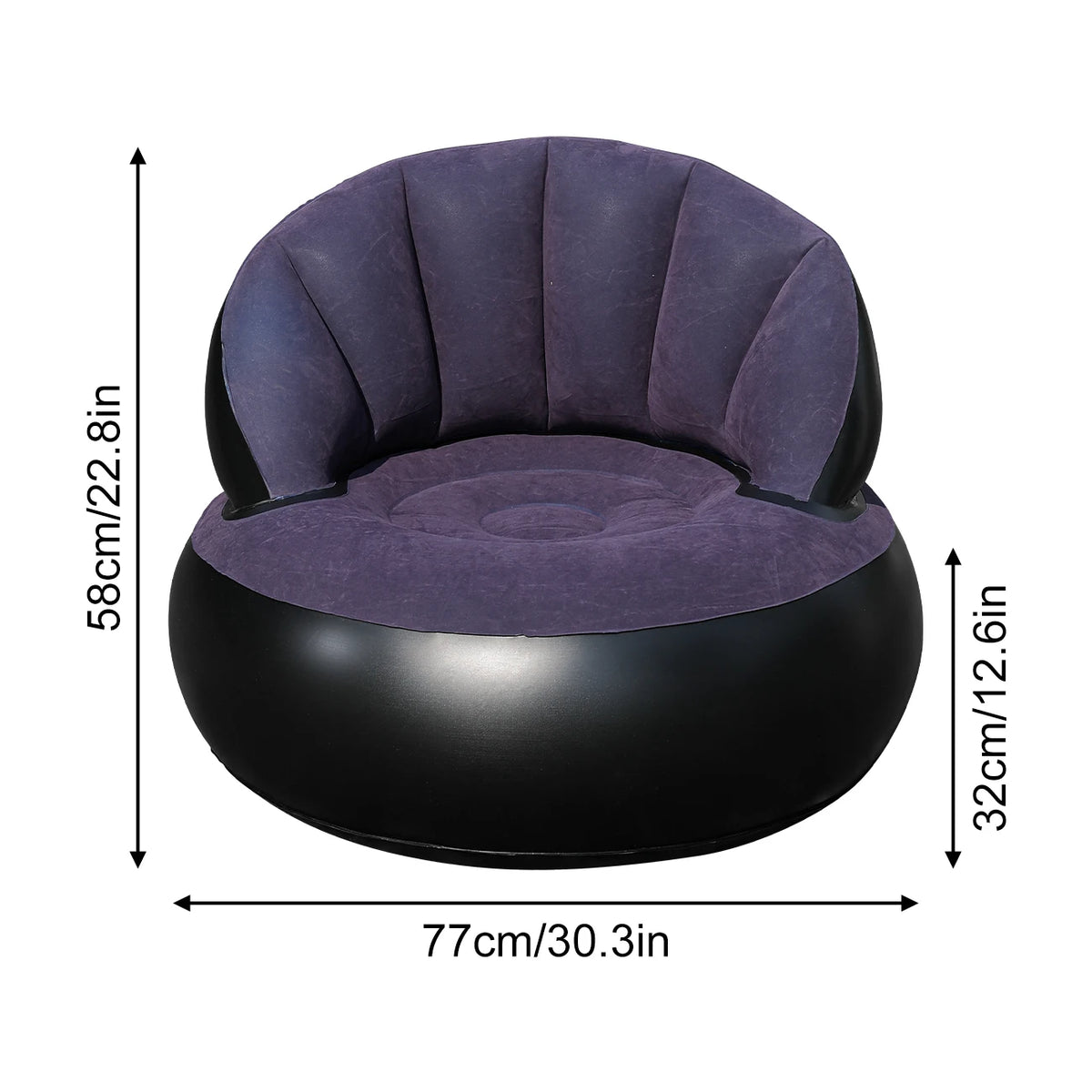 1PC Thickened PVC Inflatable Sofa Ergonomic Design for Comfortable Seating Experience, Foldable Flocking Garden Sofa