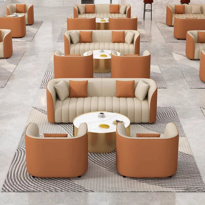 Custom. Hotel Lobby Luxury VIP Lounge Area Business Reception Sofa Sales Office Negotiation Sofa Set