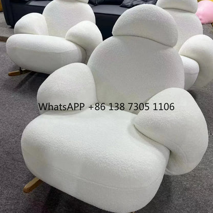 Modern simple living room bedroom leisure sofa lazy balcony leisure recliner bay window small apartment solid wood