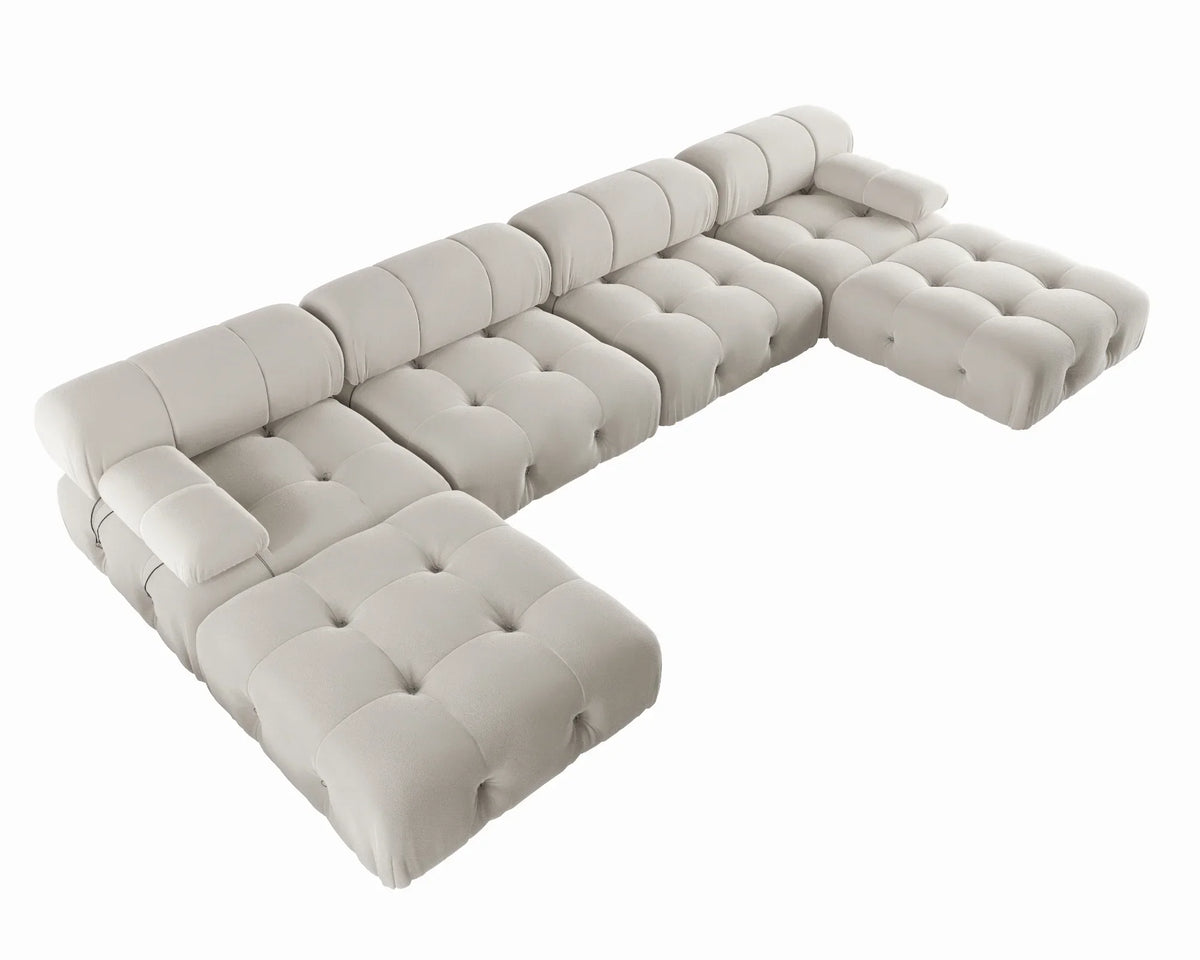 A For ATUNUS Popular Design Corner Modular Sectional Sofa Artistic High Fashion Velvet Fabric U Shape Couch For Hotel