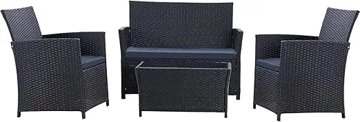 Patio Furniture Set, Modular Patio Set Wicker Outdoor Sectional Sofa Set PE Rattan Wicker Patio Conversation Set with T