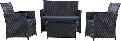 Patio Furniture Set, Modular Patio Set Wicker Outdoor Sectional Sofa Set PE Rattan Wicker Patio Conversation Set with T