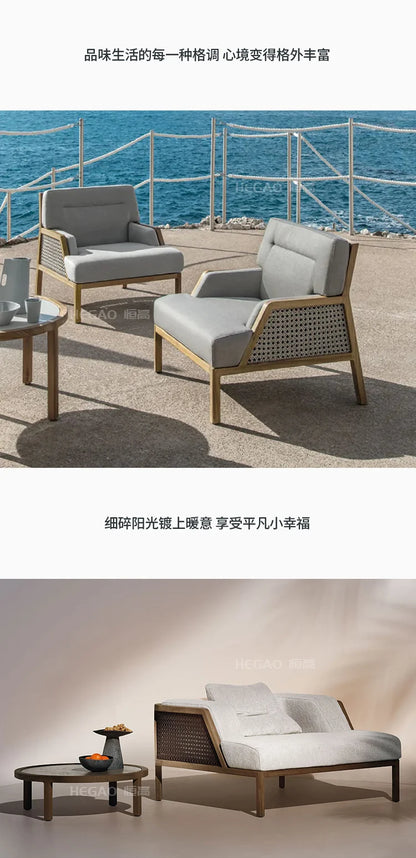 Outdoor rattan sofa, outdoor garden, courtyard, waterproof, sun protection, leisure terrace, furniture combination