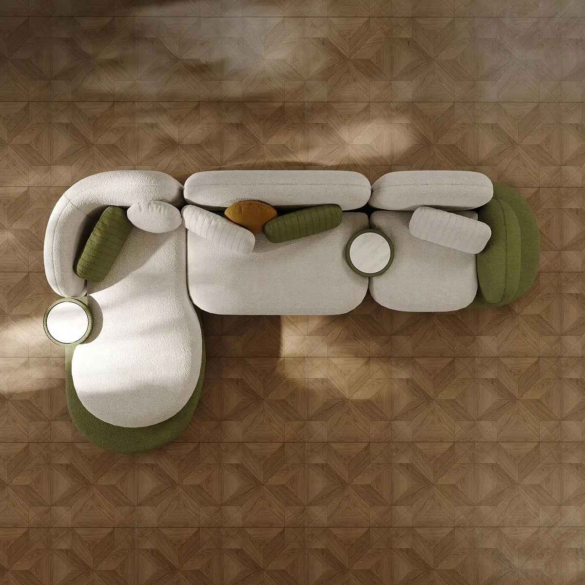 Wooden combination sofa set, corner combination, special shape, sponge filling material