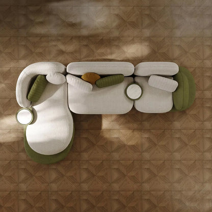 Wooden combination sofa set, corner combination, special shape, sponge filling material