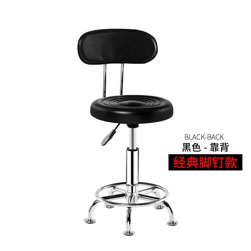 Bar Chair Bar Chair Stool Stool Haircut Chair Rotating Lifting Round Stool Backrest Pulley Chair Large Work Stool Supply
