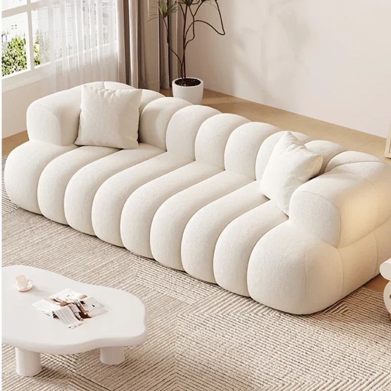 French Modern Velvet Puff Sofa Living Room Home Fabric Minimalist Sofa Reclinable