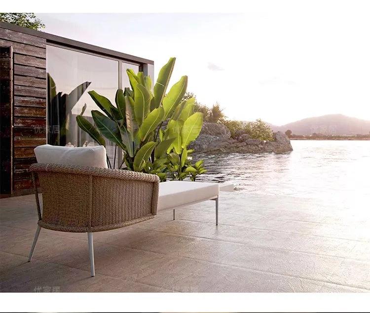 Outdoor Sofa Designer Sample Room Rope Weaving Furniture Leisure Courtyard Outdoor Garden Outdoor Waterproof Sofa