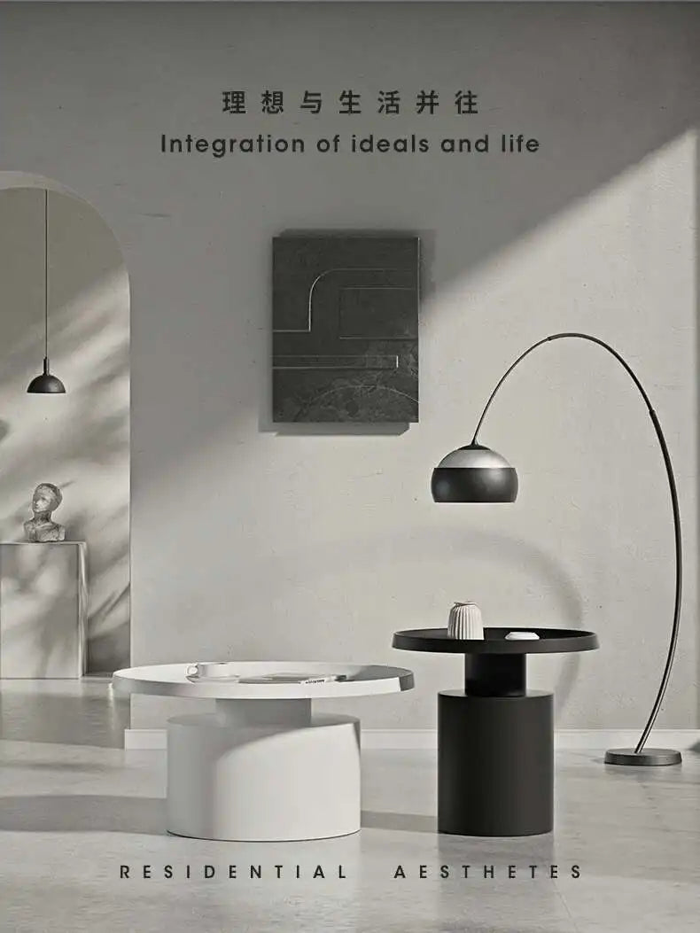 Set Round Table Nordic Center Modern Folding Metal Coffee Tables Storage Mesas Furniture GPF40XP