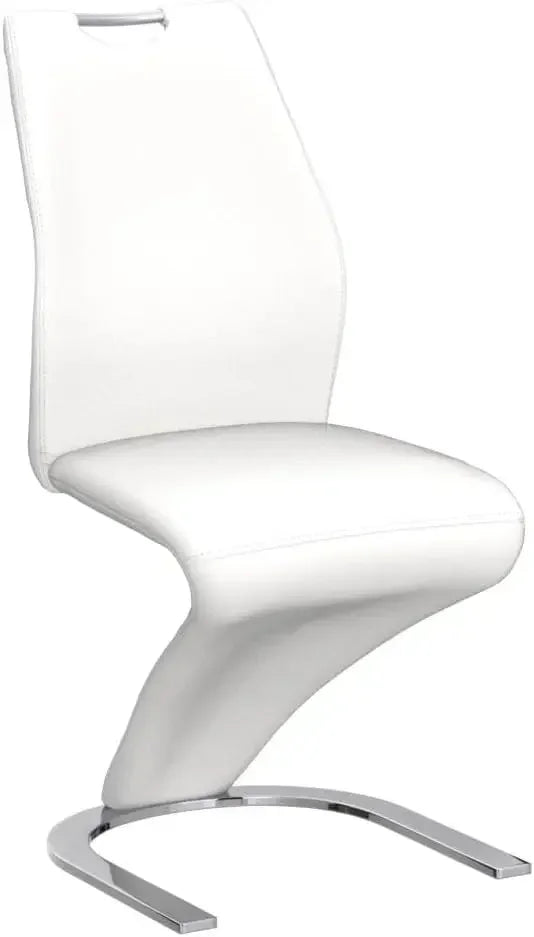 Modern Kitchen Dining Room Chairs Armless Upholstered Side Chairs Sturdy Metal Legs (4-White)