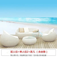 Budget-friendly Outdoor Rattan Woven Sofa, Outdoor Garden, Villa, Courtyard Balcony, Casual Corner Sofa, Coffee Table