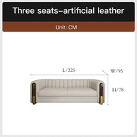 Luxury classic leather sofa set for living room and bedroom, perfect for reception and relaxation in Nordic style