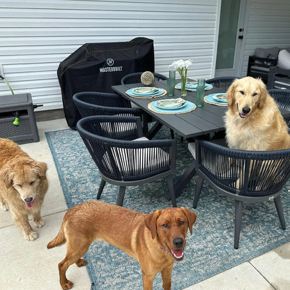 Patio Dining Set for 6 All-Weather Wicker 7 Piece Aluminium Outdoor Table and Chairs Set Included Cushions for Backyard Indoor