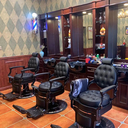 HT hairdressing special large chair barber shop hair cutting retro chair