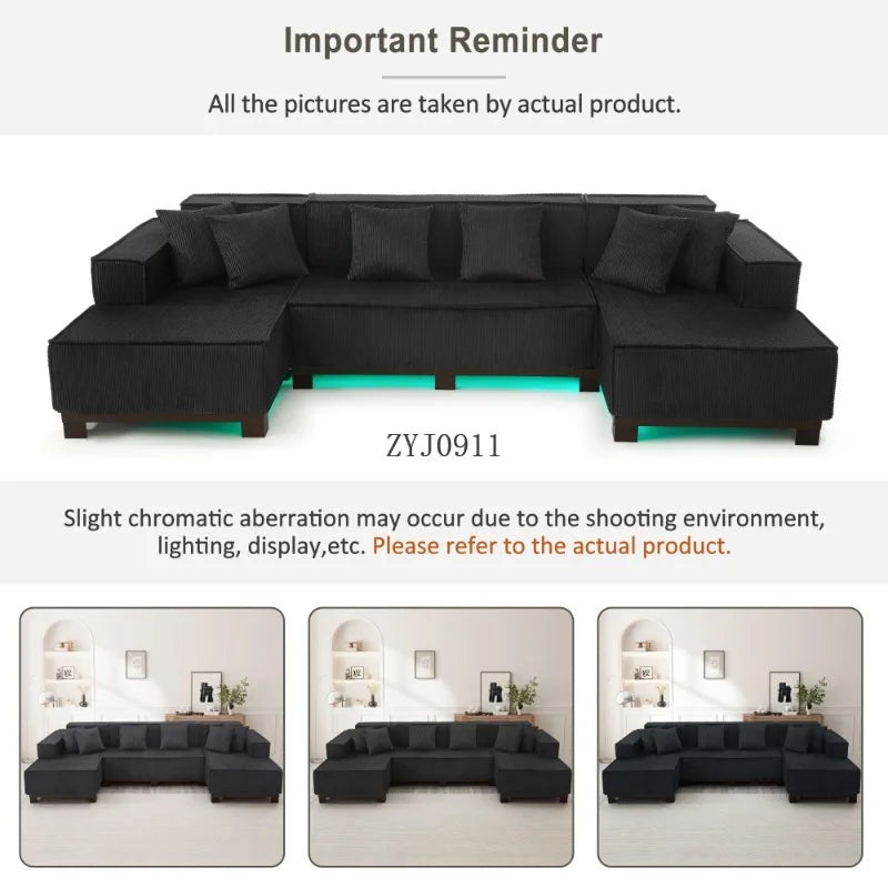 Modern U-Shaped Sectional Sofa 130