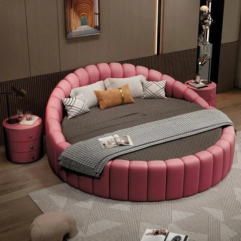 Large Modern Frame Double Bed Princess Organizer High Living Room Double Bed Bedroom Full Size Camas Matrimoniales Furniture