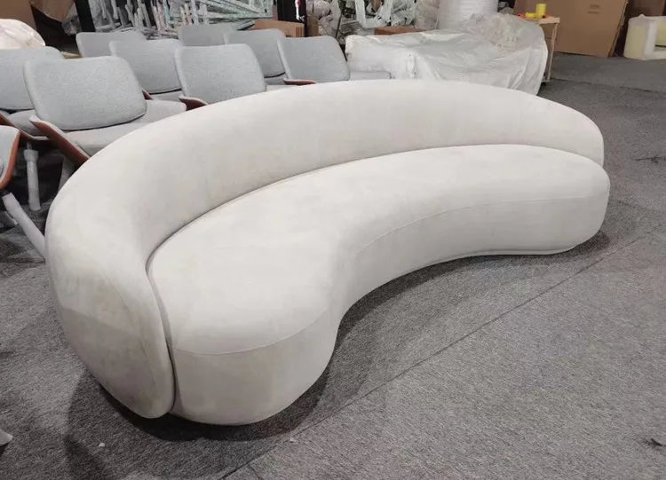 Nordic arc three-person reception sofa, special-shaped office, lambswool wedding dress studio, photo studio, single