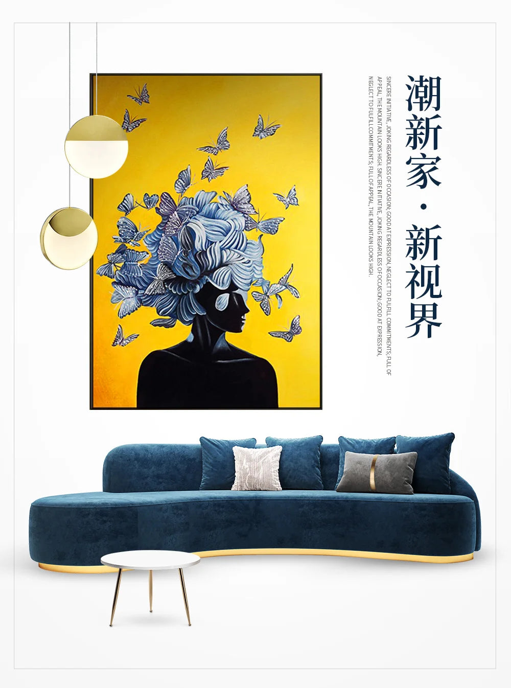 Blue Fancy Couches Curved Nordic Comfortable Designer Floor Living Room Sofa Modern Lounge Wood Divano Moderno Unique Furniture